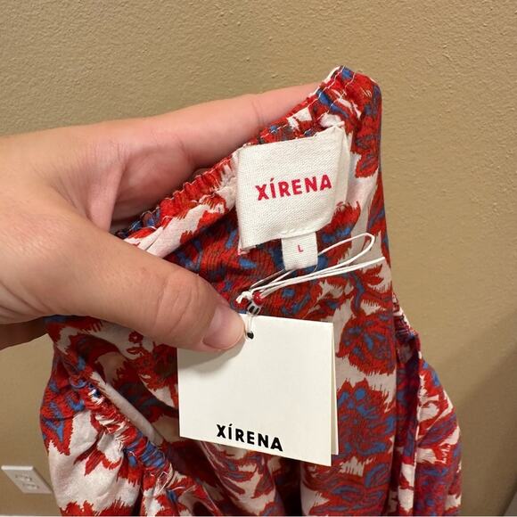 NWT Tuckernuck Xirena Red Blue Cotton Silk Maxi Skirt Large - Picture 12 of 12